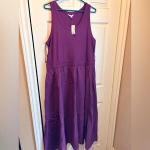 Penningtons Purple Midi Dress 2X NWT | Ribbed Tank Flowy Dress